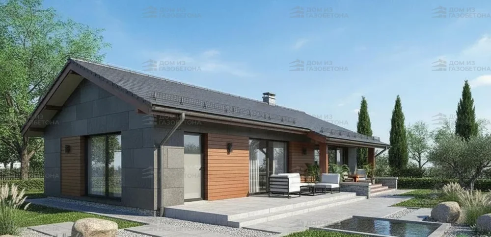 Проект Одноэтажный дом 14 на 9, 106 м2