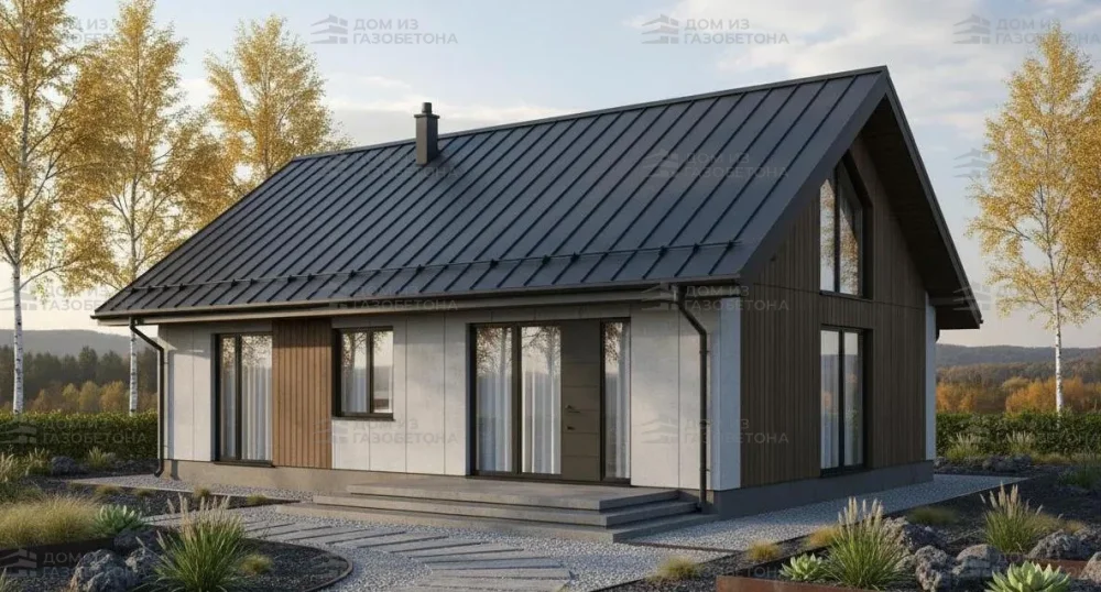 Проект Одноэтажный дом 11 на 11, 97 м2