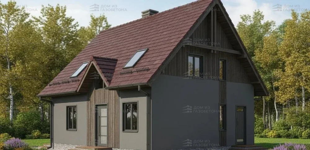 Проект Двухэтажный дом 9 на 8, 99 м2