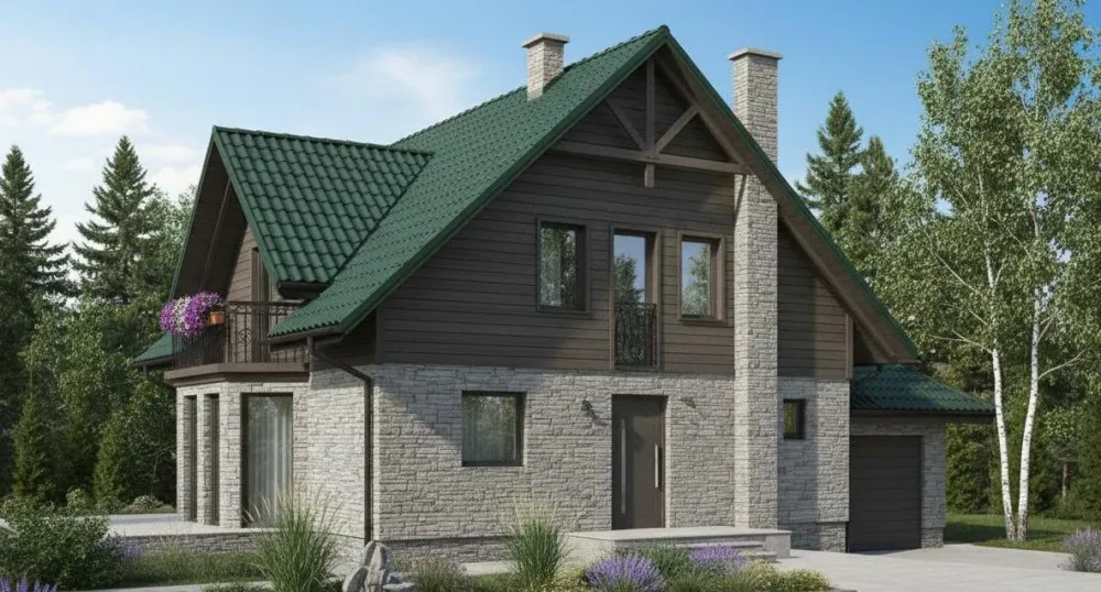 Проект Двухэтажный дом 14 на 12, 196 м2