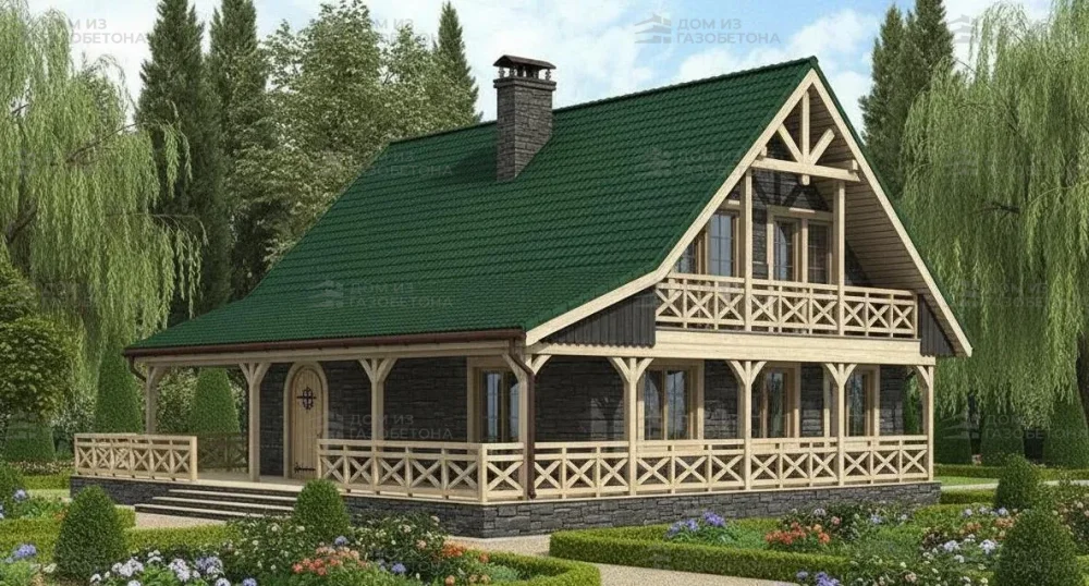 Проект Двухэтажный дом 14 на 14, 153 м2