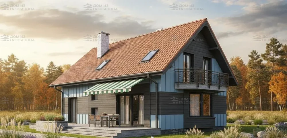 Проект Двухэтажный дом 14 на 10, 174 м2