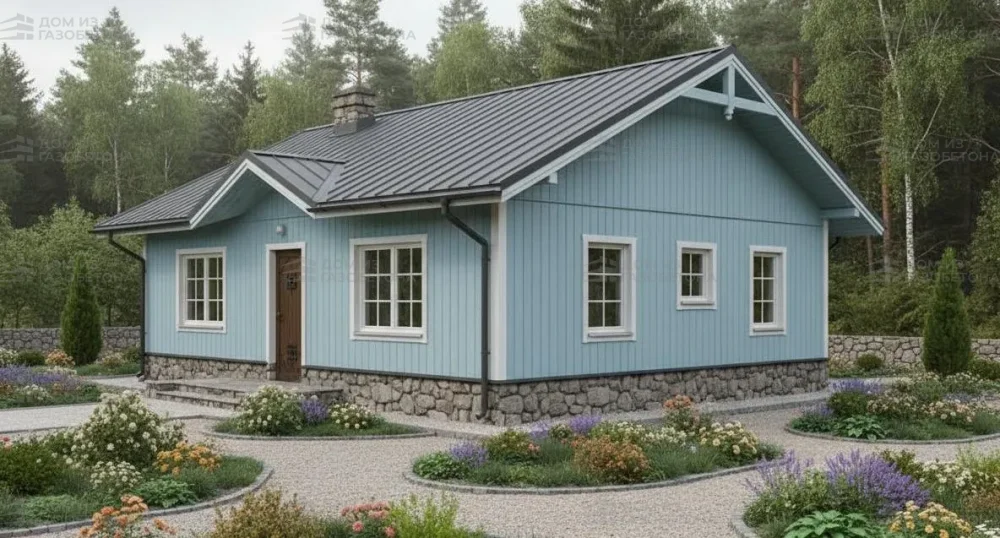 Проект Одноэтажный дом 10 на 9, 75 м2