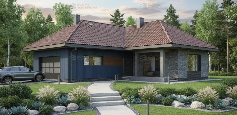 Проект Одноэтажный дом 16 на 16, 145 м2