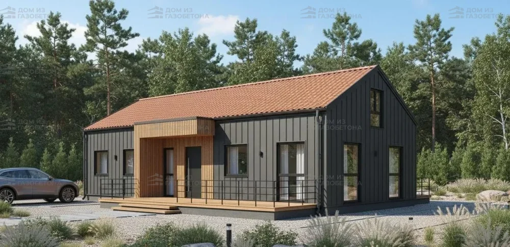 Проект Одноэтажный дом 13 на 8, 93 м2