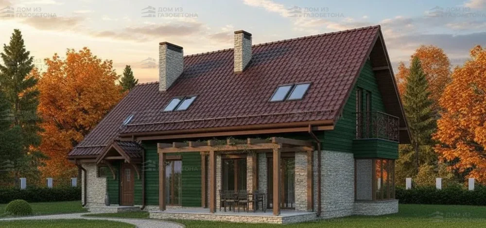 Проект Двухэтажный дом 16 на 12, 177 м2