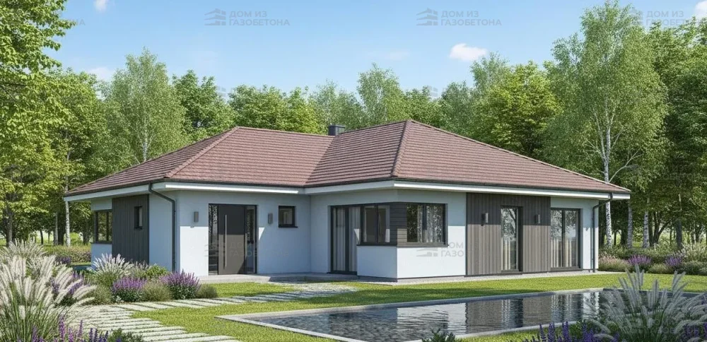 Проект Одноэтажный дом 21 на 16, 199 м2