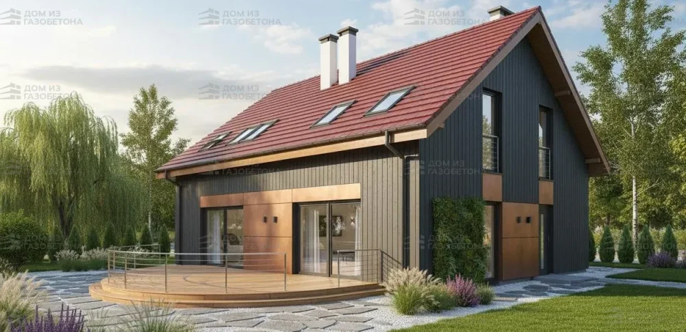 Проект Двухэтажный дом 13 на 13, 107 м2