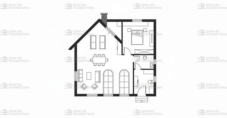 Проект Двухэтажный дом 6 на 8, 80 м2